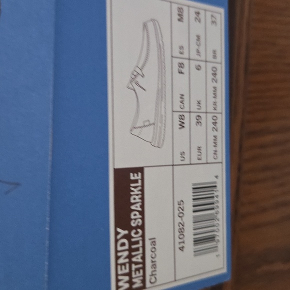 Hey Dude Wendy Metallic Sparkle - Charcoal, Size 8 - Picture 2 of 5